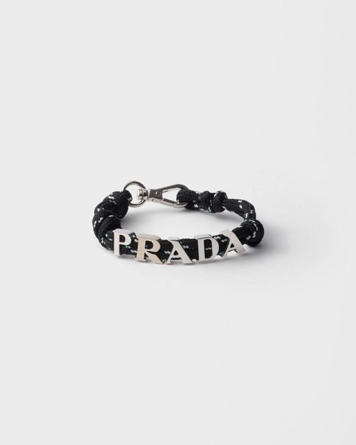 Prada Black Cord Bracelet for men