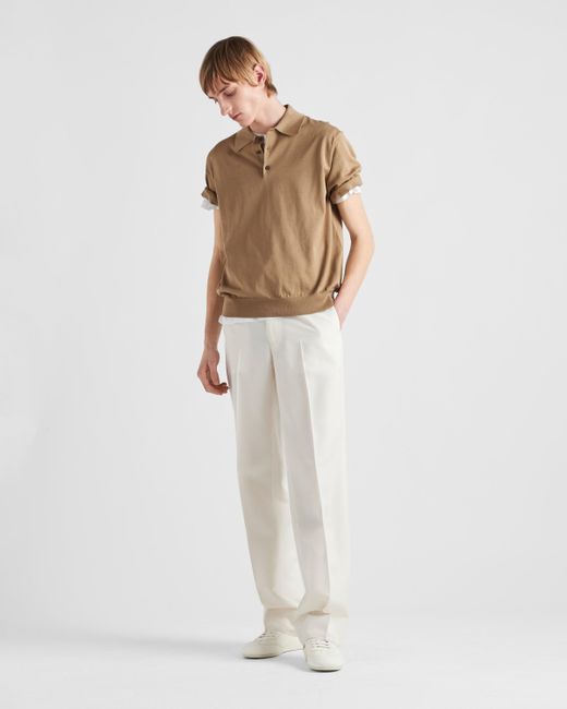 Prada Natural Cotton Polo Shirt for men