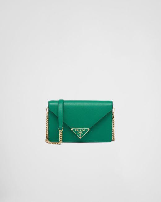 Prada Green Saffiano Leather Shoulder Bag