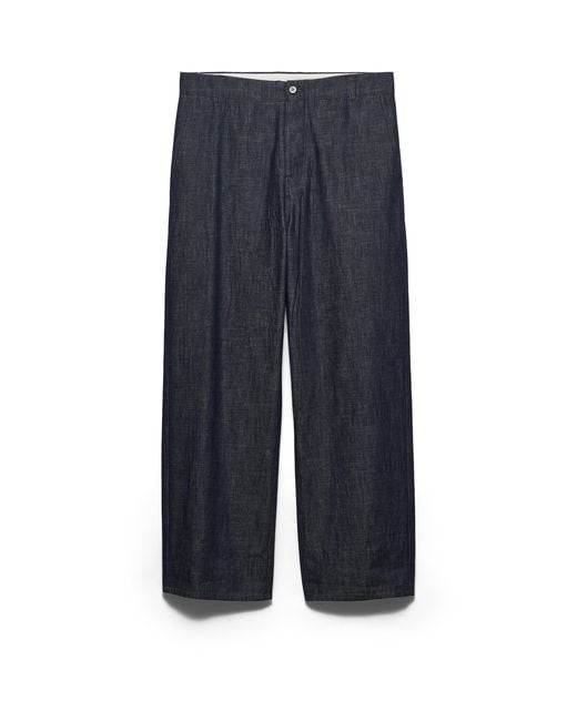 Prada Blue Regular Raw Denim Jeans for men