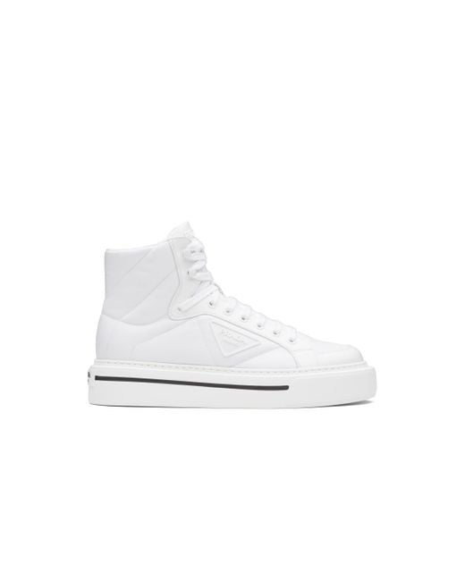 Prada Synthetic Macro Re-nylon And Brushed Leather High-top 