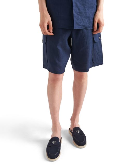 Prada Blue Suede Sabots, Size 9 for men