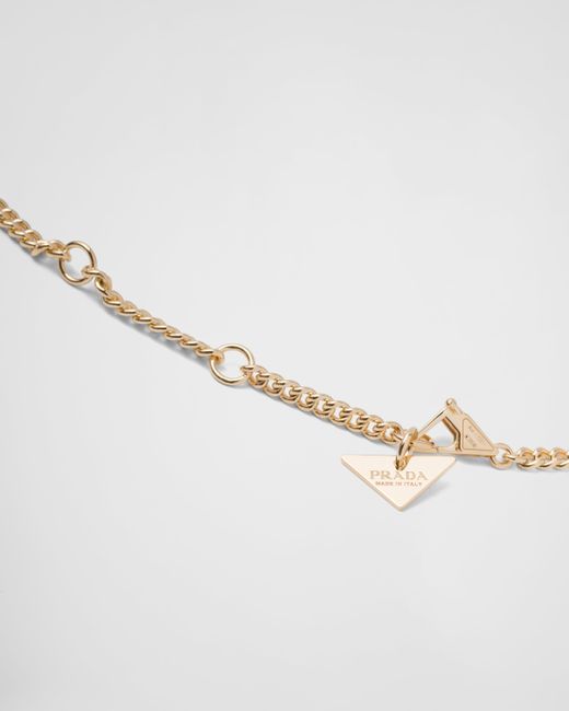 Prada White Eternal Pendant Necklace
