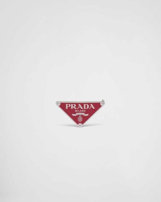 Prada White Enameled-metal Belt Buckle for men