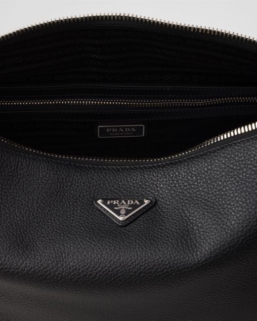 Prada Black Leather Shoulder Bag for men