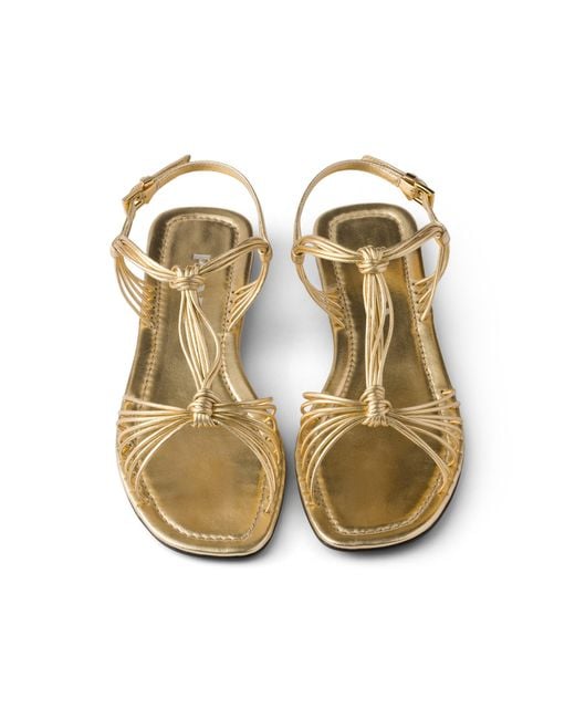 Prada White Sandalen Aus Mordoré-Nappaleder, Damen, Größe