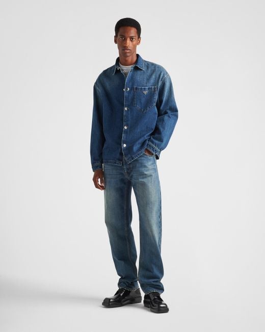 Prada Blue Denim Shirt for men