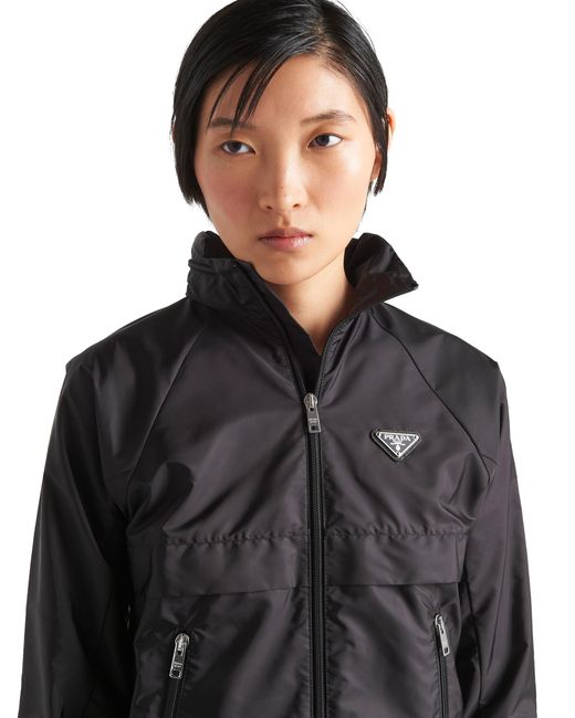 Prada Black Cropped Re-Nylon Light Jacket