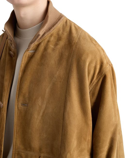 Prada Natural Suede Blouson Jacket for men