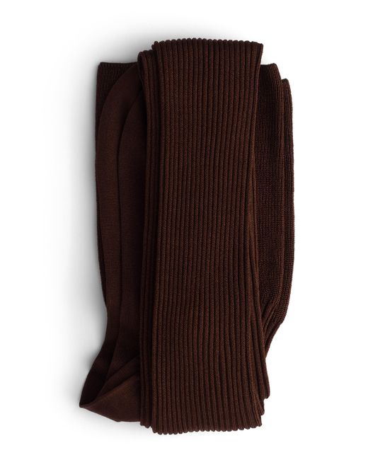 Prada White Silk Thigh-High Stockings