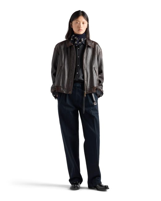Prada Blue Checked Wool Shirt