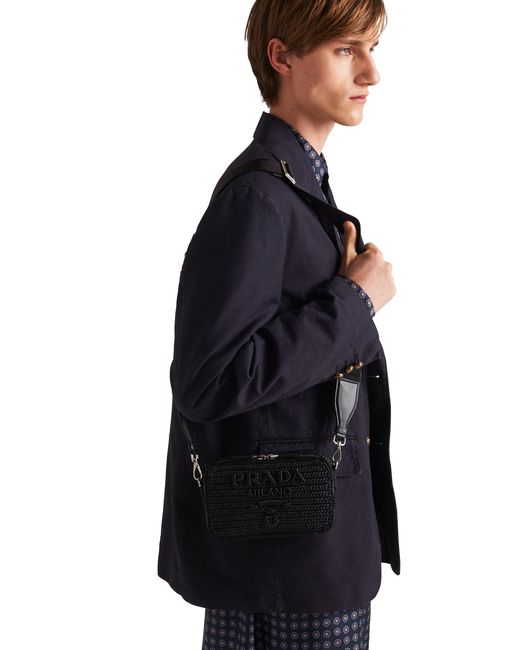 Prada Black Crochet Brique Bag for men