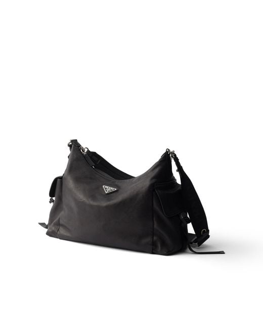 Prada Black Explore Leather Shoulder Bag for men