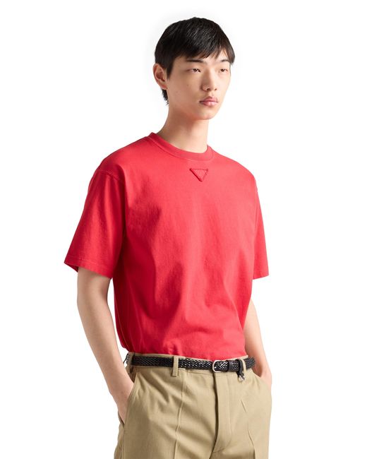 Prada Red Cotton T-Shirt for men