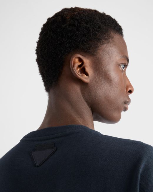 Prada Oversize-T-Shirt Aus Gestreifter Baumwolle in Blue für Herren