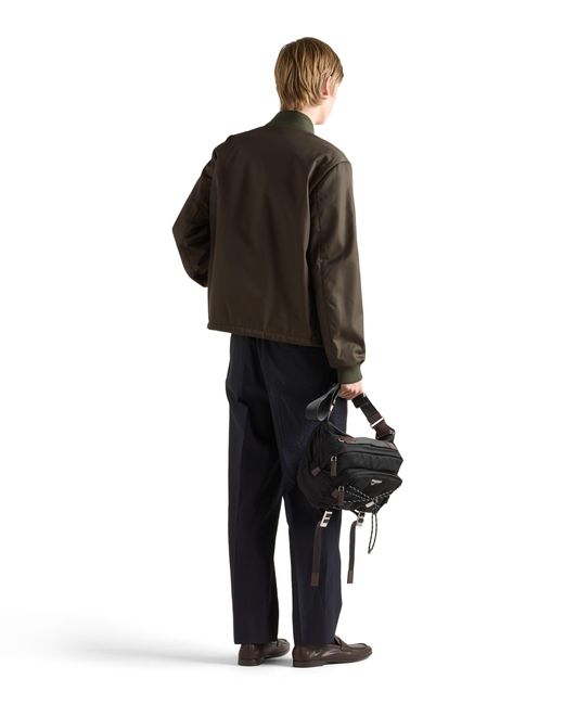 Prada Brown Re-Nylon Bomber Jacket for men