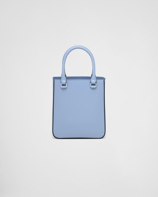 Prada Blue Small Brushed Leather Tote