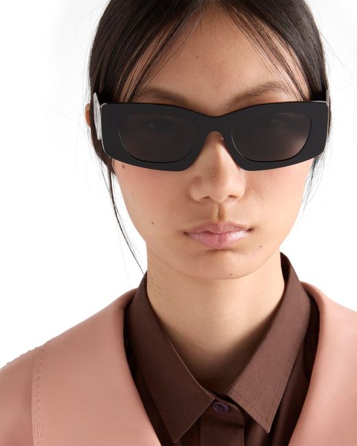 Prada Black Sunglasses With Triangle Logo