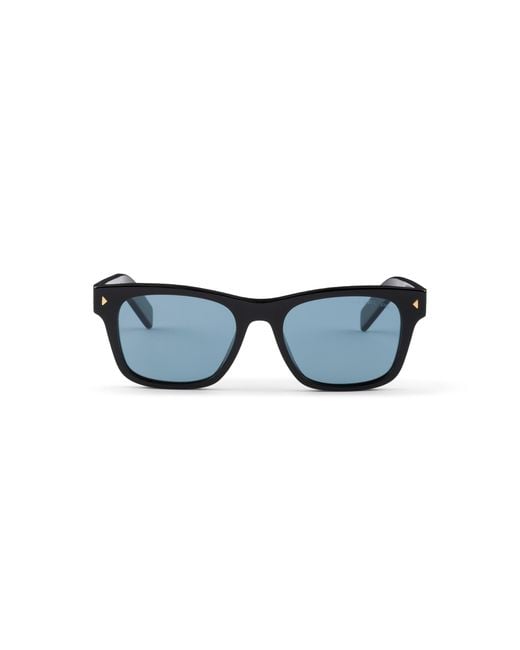 Prada Blue Sunglasses With The Iconic Metal Plaque for men