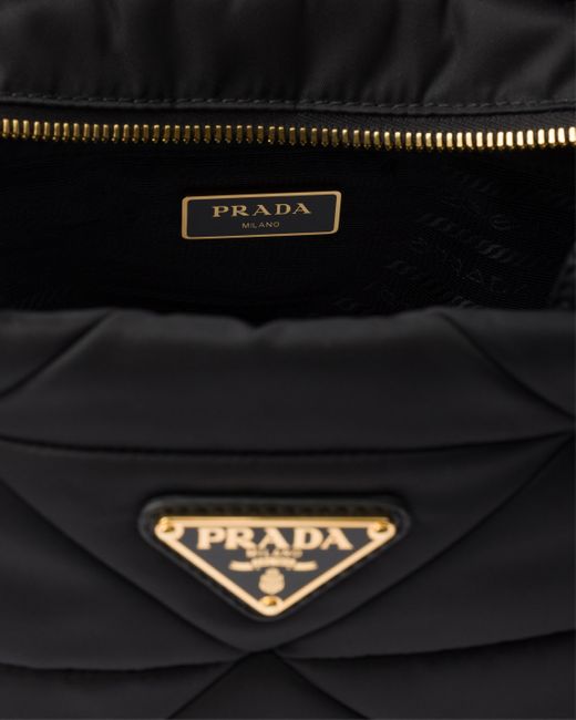 Prada Black Small Padded Re-Nylon Tote
