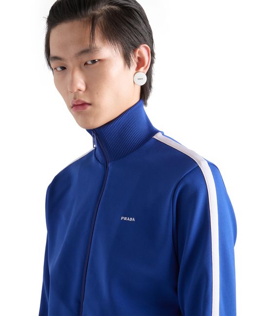 Prada Blue Technical Fabric Blouson Jacket for men