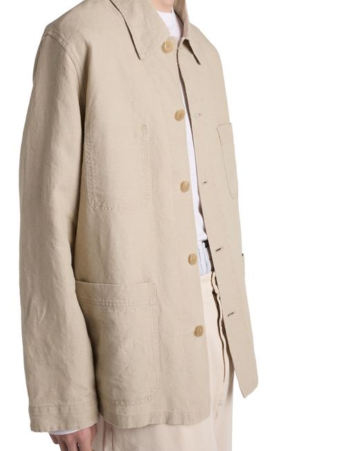 Prada Natural Single-Breasted Linen Jacket for men