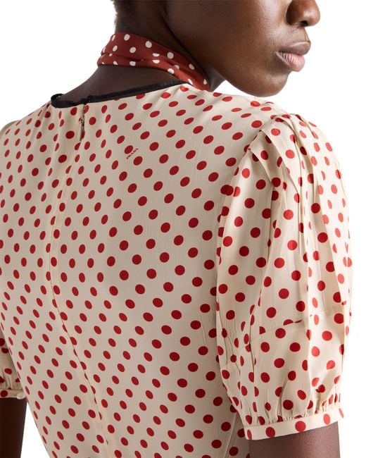 Prada Pink Polka-Dot Marocain Dress