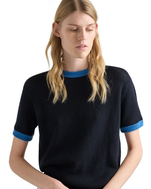 Prada Blue Cashmere Crew-Neck Sweater, /Celeste