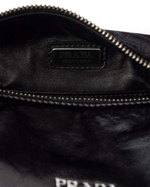 Prada Black Leather Shoulder Bag for men