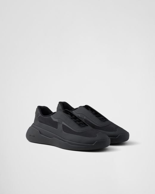 Prada Black America's Cup Re-Nylon And Bike Fabric Sneakers, Size 10,5 for men