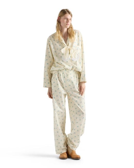 Prada White Bouquet Print Old Canvas Shirt