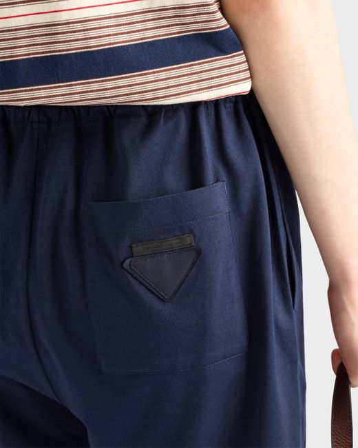 Prada Blue Cotton Bermudas for men