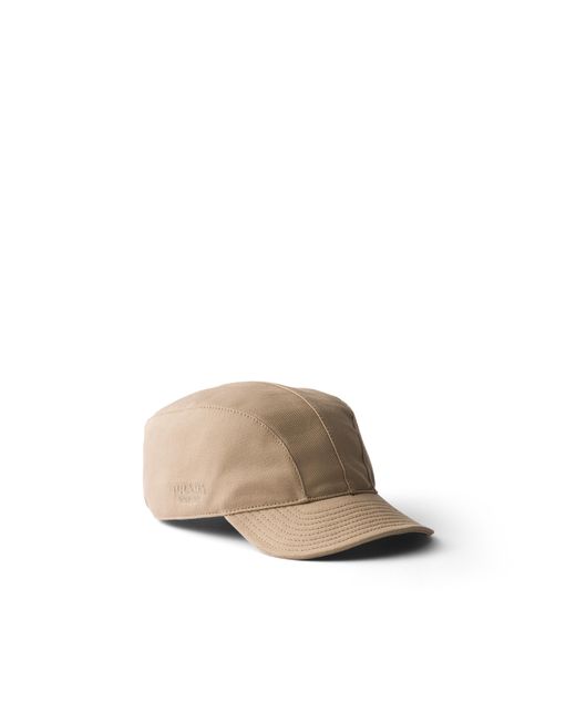 Prada White Drill Baseball Cap, Khaki