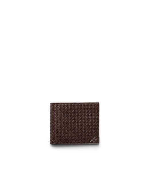 Prada White Leather Wallet, Sienna for men