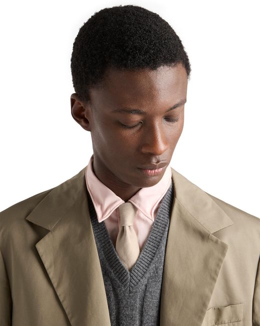 Prada White Silk And Linen Tie for men
