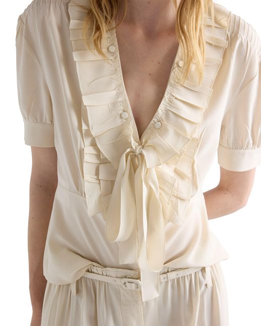 Prada White Marocain Shirt
