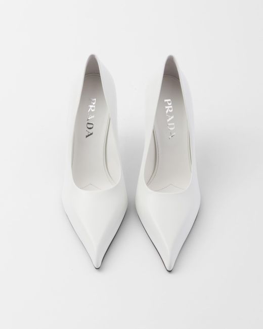 Prada White Pumps Aus Leder