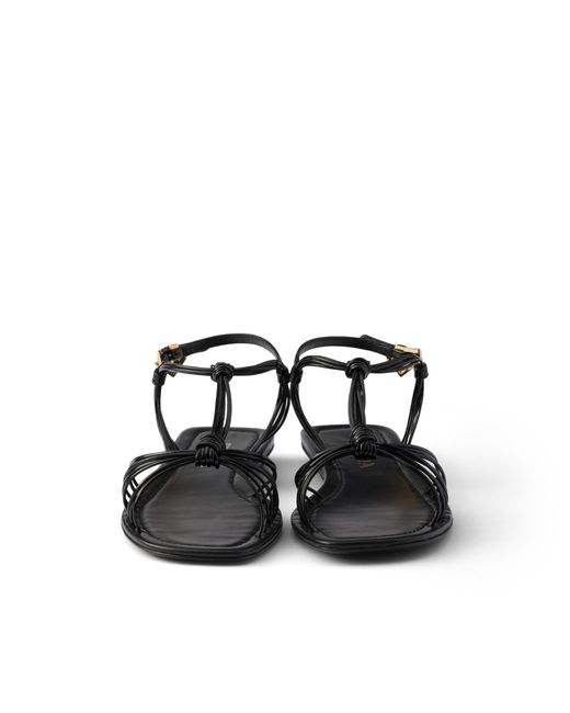 Prada White Patent Leather Sandals