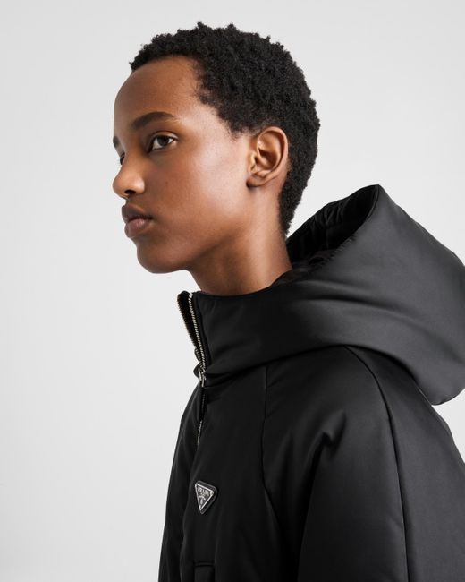 Cappotto Con Logo A Triangolo di Prada in Black