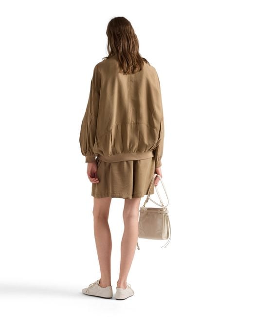 Prada Natural Old Silk Bomber Jacket