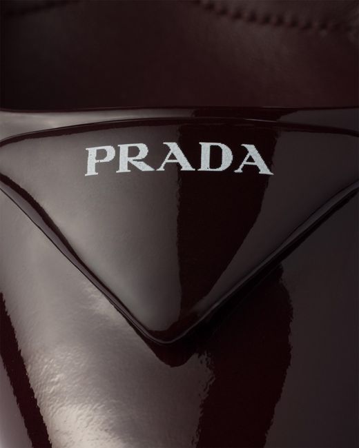 Prada White Patent Leather Slingback Pumps