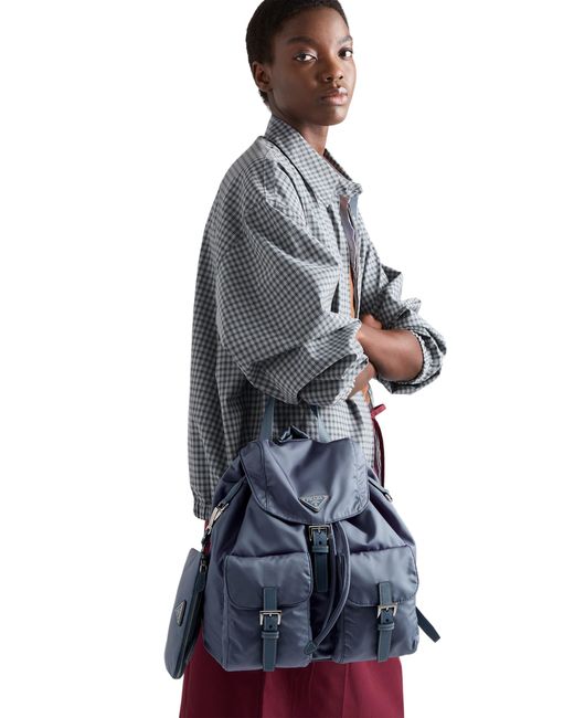 Prada Blue Medium Re-Nylon Backpack, Aviation
