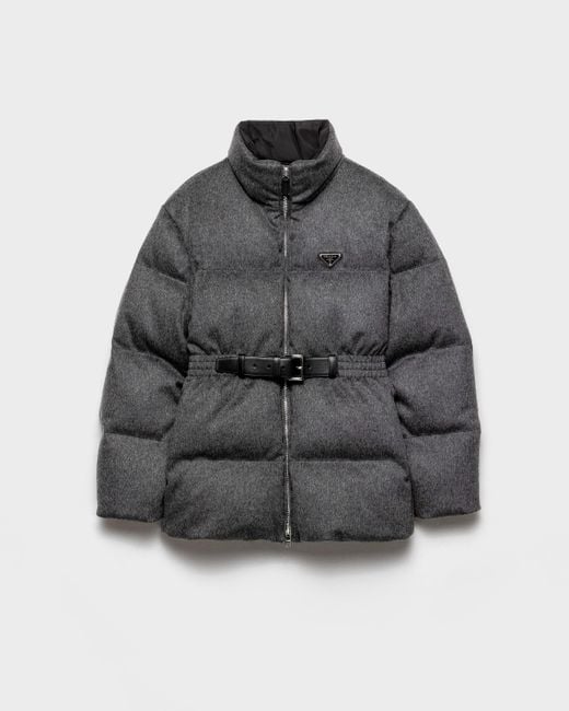 Doudoune En Loden Prada en coloris Gray