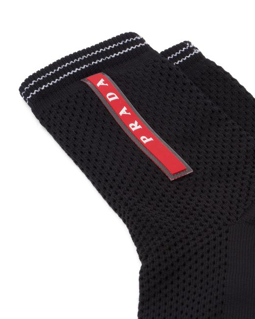 Prada Blue Technical Yarn Ankle Socks for men