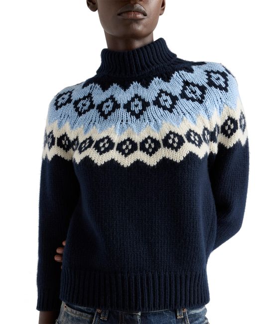 Prada Blue Wool And Cashmere Sweater