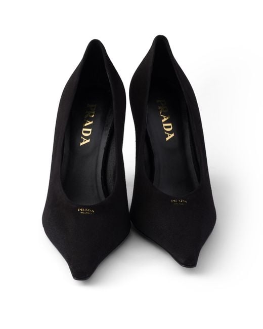Prada Black Suede Pointy Toe Pumps