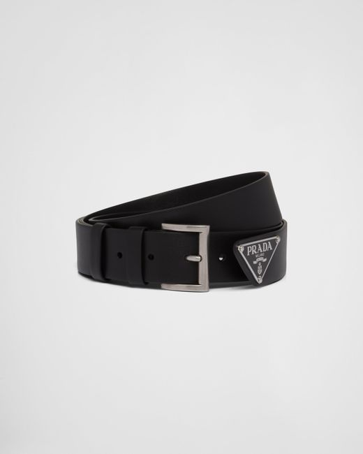 Prada Black Leather Belt for men