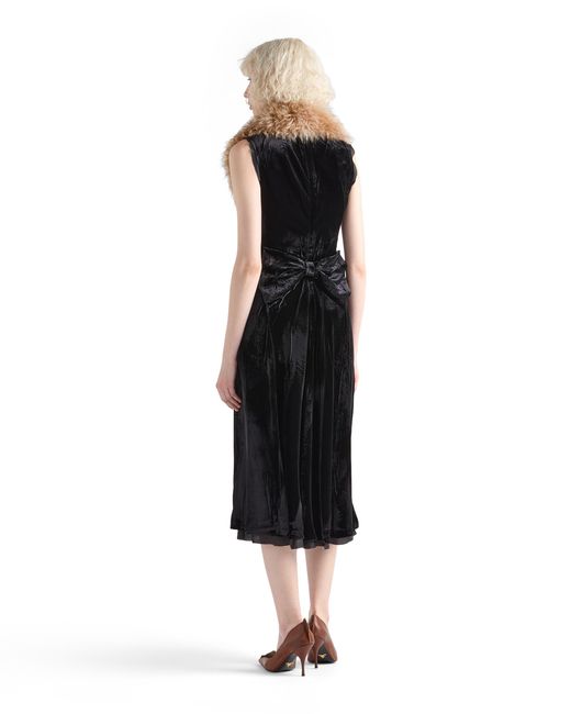 Prada Black Crushed Velvet Dress