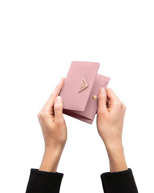 Prada Pink Small Saffiano Leather Wallet