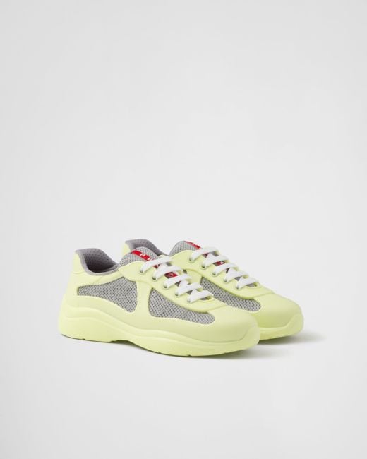 Prada Yellow America's Cup Soft Rubber And Bike Fabric Sneakers
